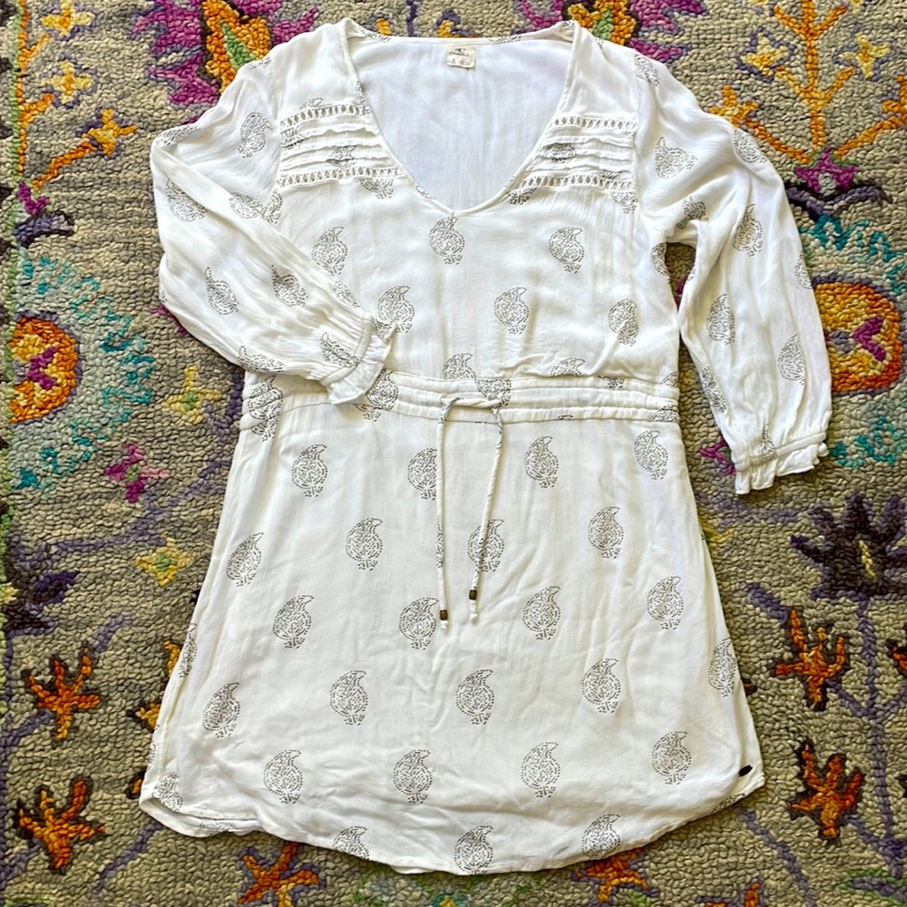Oneill White Long Sleeved Short Dress